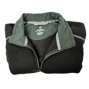 Kuhl Mens XL Black Fleece Quarter Zip Pullover Mock Neck Outdoor Sweater